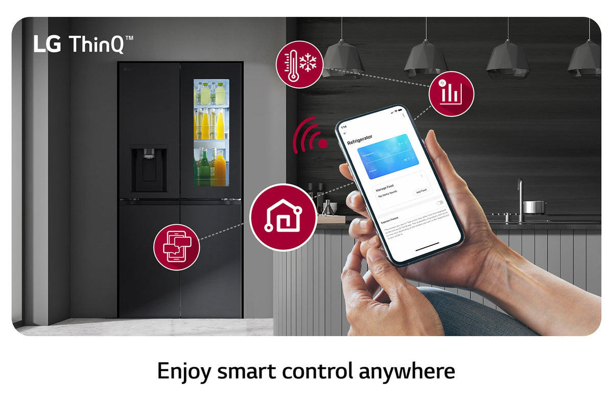 508L French Door Fridge with InstaView (GC-G22FFQAB)